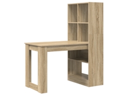 Conjunto 1 Secretária De Escrita Vidaxl Castanho Derivados De Madeira (122 X 67 X 145 Cm)