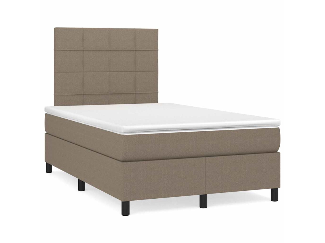 Cama Box Spring Colchão/led 120x190cm Tecido Cinza-acastanhado