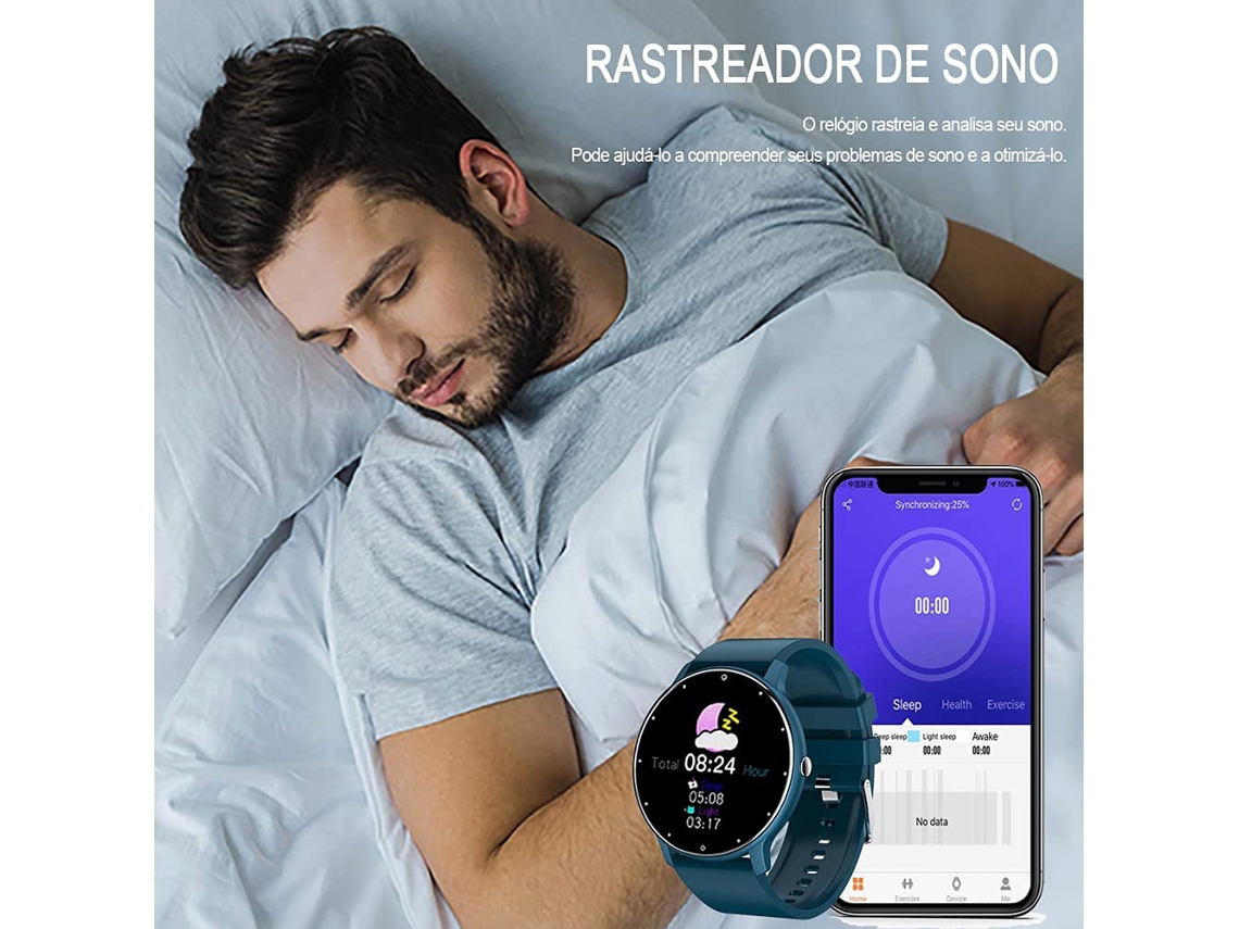 Pulseira Inteligente Zl02d: Monitor Saúde Cardíaca, Pressão Sanguínea e Previsão do Tempo