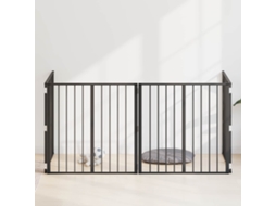 Vidaxl Portão Para Cachorros 4 Unid. Preto 80 X 80 Cm Aço Galvanizado