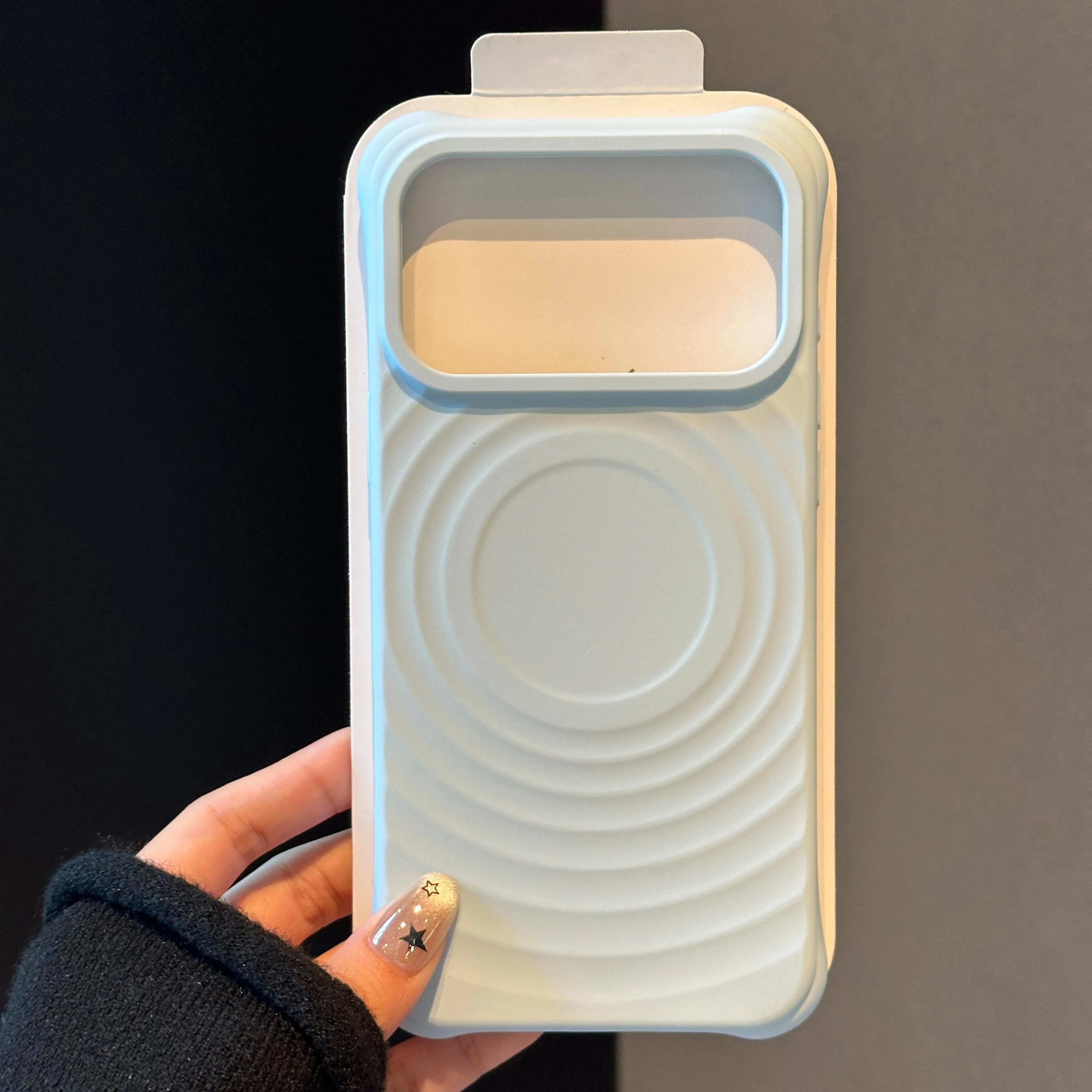 Capa Magnética De Silicone Líquido Corrugado Para Iphone 16 Plus (azul)