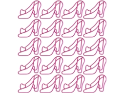 20 Clipes de Papel Metálicos em Formato de Salto Alto, Clipes Coloridos para Documentos, Arquivos e Organização na Mesa de Trabalho