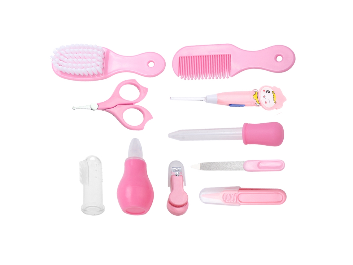 Mali kit de Cuidados Infantil com 10 Ferramentas Segurança Bebê Rosa Cortador de Unhas Grooming Newborn