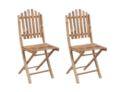 Maison Exclusive - Cadeiras De Jardim Dobráveis C/ Almofadões 2 Pcs Bambu