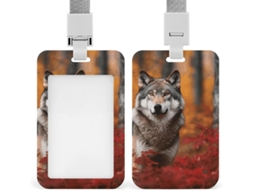 Porta Crachá Animais De Estimação Com Tema Exterior, Suporte Crachá Vertical Com Cordão, Revestimento Plástico Impermeável