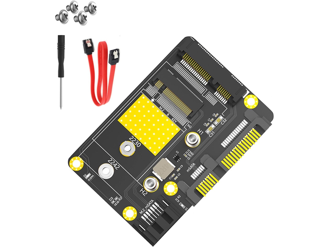 Adaptador 2 Em 1 Sata3.0 Msata Para Unidade De Estado Sólido Dupla,