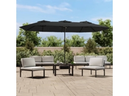 Vidaxl Guarda-sol De Jardim Com Cabeça Dupla 449x265 Cm Preto
