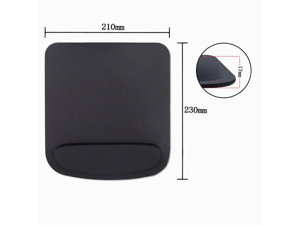 Mousepad Ergonômico Com Apoio Para O Pulso, Preto.