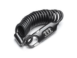 Cadeado de bicicleta portátil Slowmoose com cabo de combinação de 3 dígitos e acessórios para capacete (preto)
