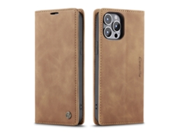 Capa Flip Para Celular Com Compartimento Para Cartão Em Couromarrom - Iphone 16 E