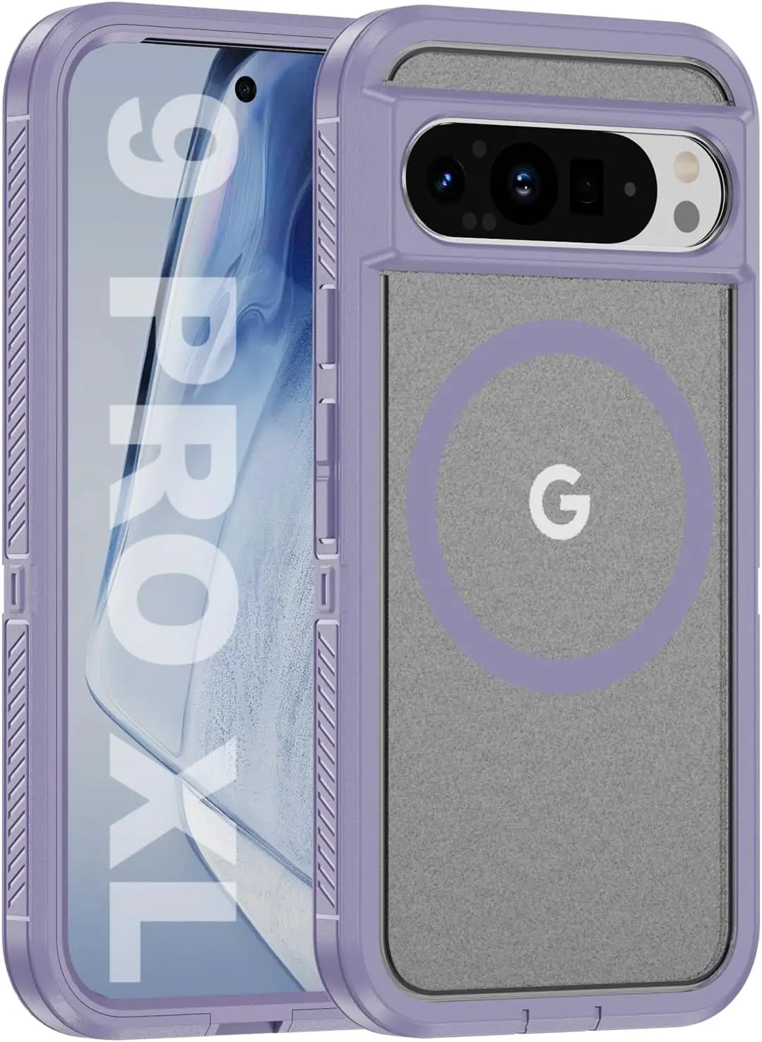 Capa Protetora Robusta E Resistente A Impactos, Magnética E Compatível Com Carregamento Sem Fio Para O Google Pixel 9 Pro (roxa).