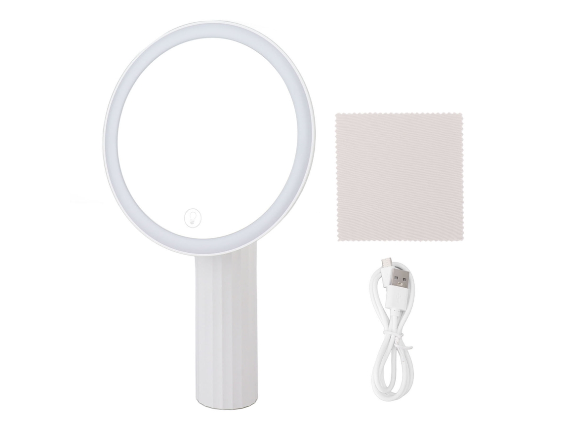 Espelho de Maquiagem Portátil Led com Luz de Preenchimento, Grande Área