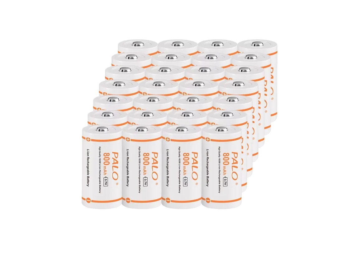 Bateria Recarregável Cr123a Palo, Capacidade De 800mah, Tensão De 3.7v,28pcs Battery Oem