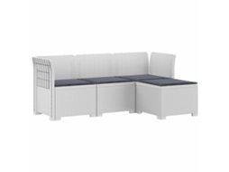 Vidaxl Sofá De Jardim Para 4 Pessoas Com Almofadas Estilo Rattan Pp