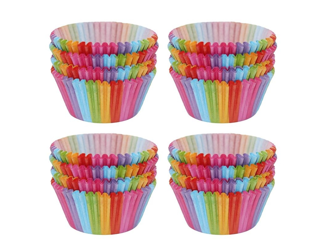 Forminhas Para Muffins, 100 Unidades, Cores Do Arco-íris, Tamanho Padrão Assar Muffins.