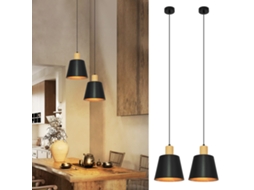 Nettlife Candeeiro Suspenso, Vintage Pendant Light Sala De Jantar 2x Preto Hanging Lamp Industrial Hanging Lamp E27 Metal Retro, 40 W
