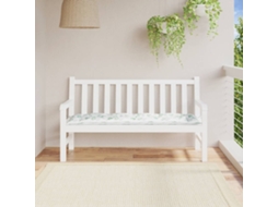 Vidaxl Almofadão Banco Jardim 150x50x7 Cm Tecido Oxford Padrão Folhas