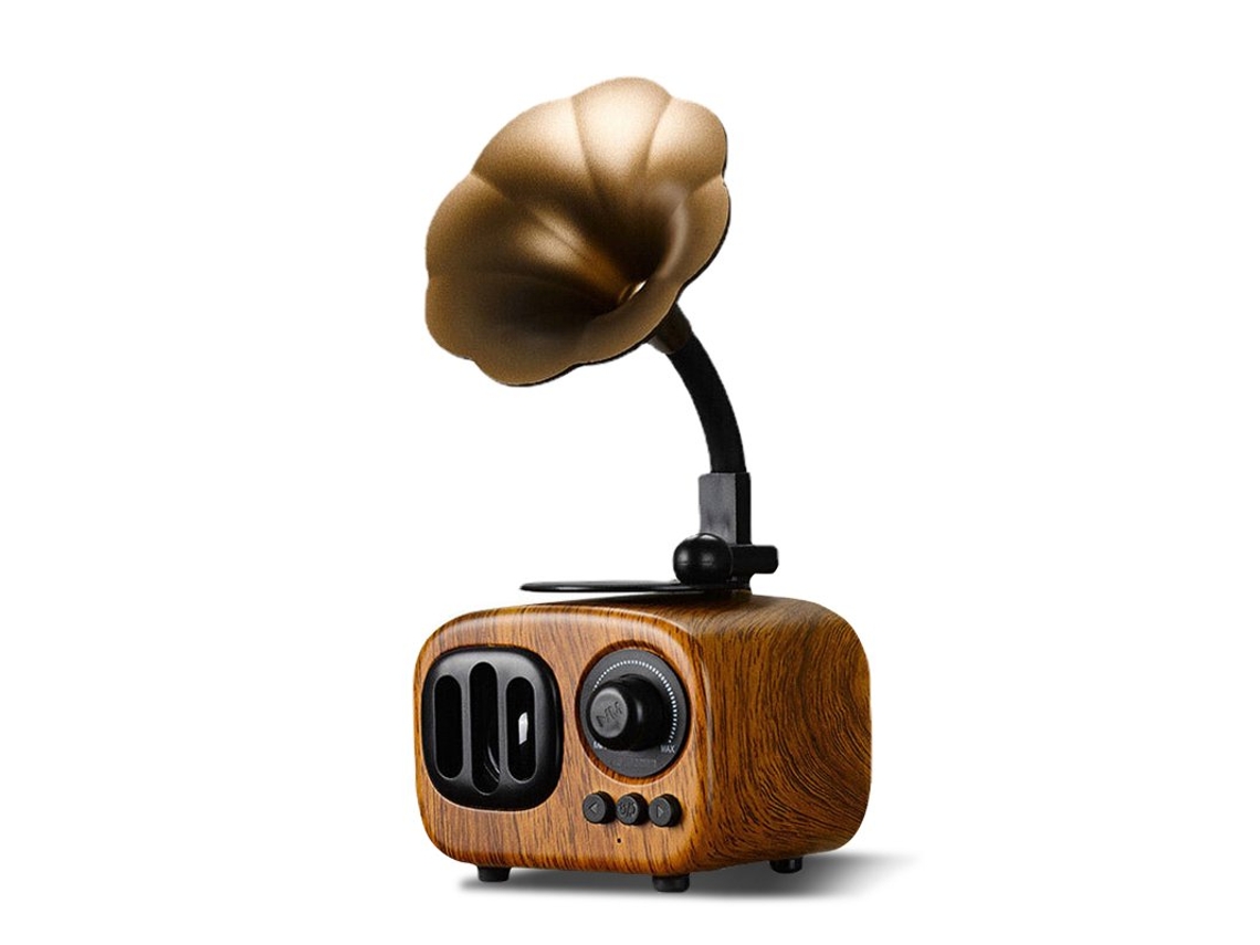 Coluna Bluetooth As90 Retro Sem Fio Cartão de Chamada Viva-Voz U Disco Nostálgico Pequeno Áudio Gramofone Antigo