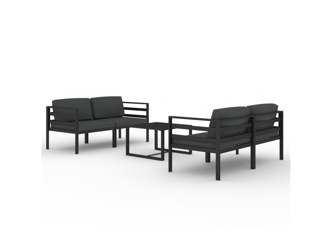 Conjunto de 5 Lounge Jardim com Almofadões em Alumínio Antracite MAISON EXCLUSIVE