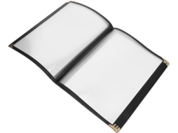 Capa Transparente Cardápio, 16 Visualizações, 8 Páginas, 31, 4x 23, 5cm, Resistente À Água E Óleo, Ideal