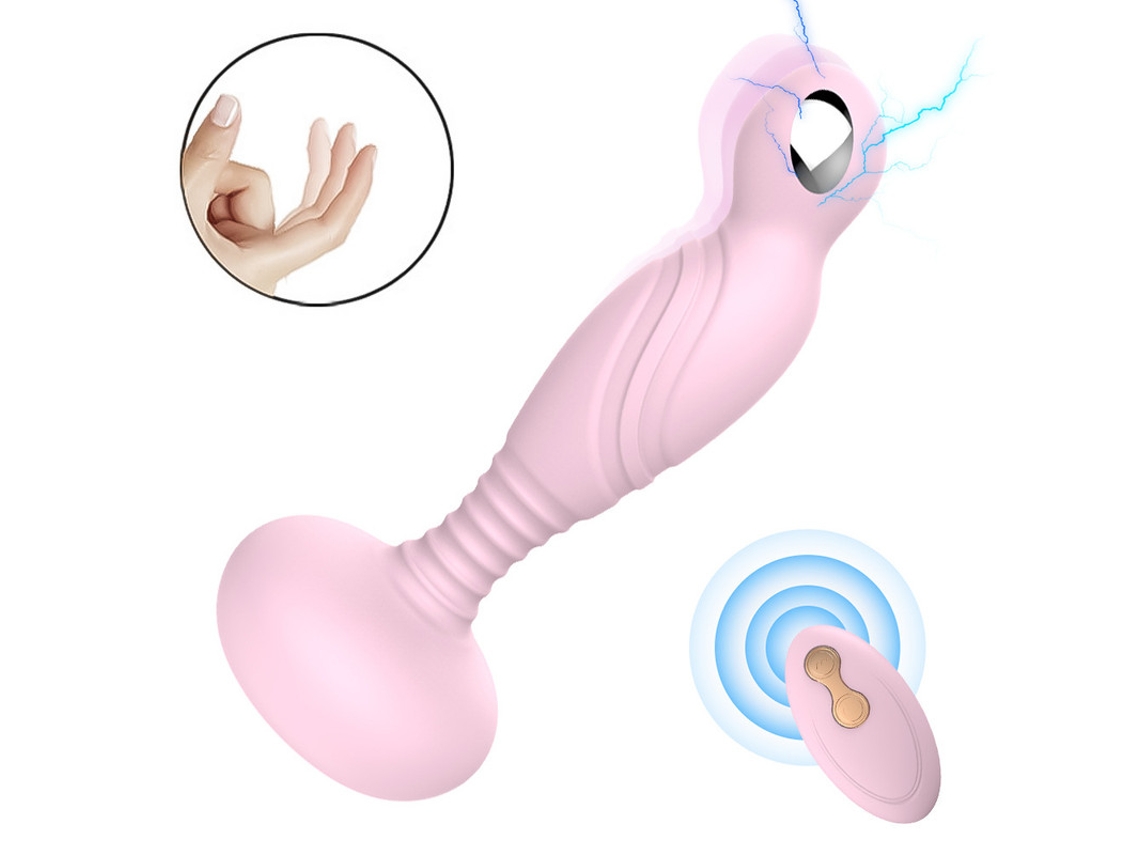 Vibrador De Controle Remoto Com Choque Eltrico E 10 Modos De Vibrao Para Adultos (rosa)