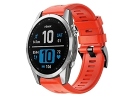 Lurelia Pulseira De Relógio Silicone Vermelha, Compatível Com Garmin Fenix 7s