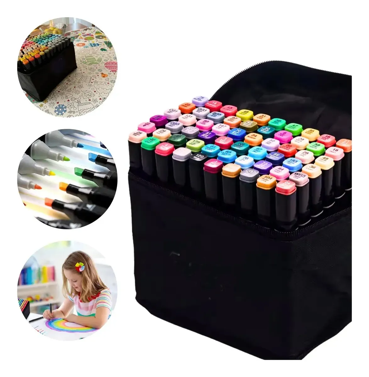 Pincel Duplex Nibs De 60 Cores, Conjunto De Marcadoresvayotoy