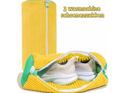 Sacos Para Lavar Sapatos Na Máquina - Saco De Lavar Roupa Reutilizável Com Almofada De Limpeza 360 Graus - Amarelo (2 Unidades)
