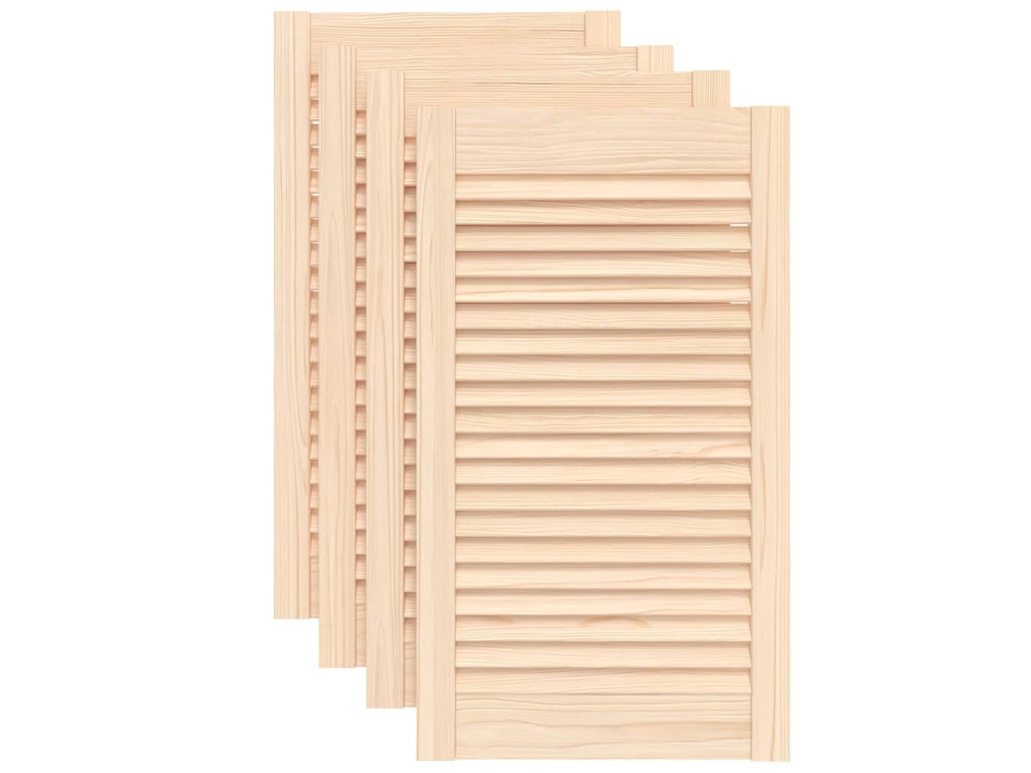 Portas de Roupeiro 4 Peças com Cego Pinho Maciço Design MAISON EXCLUSIVE