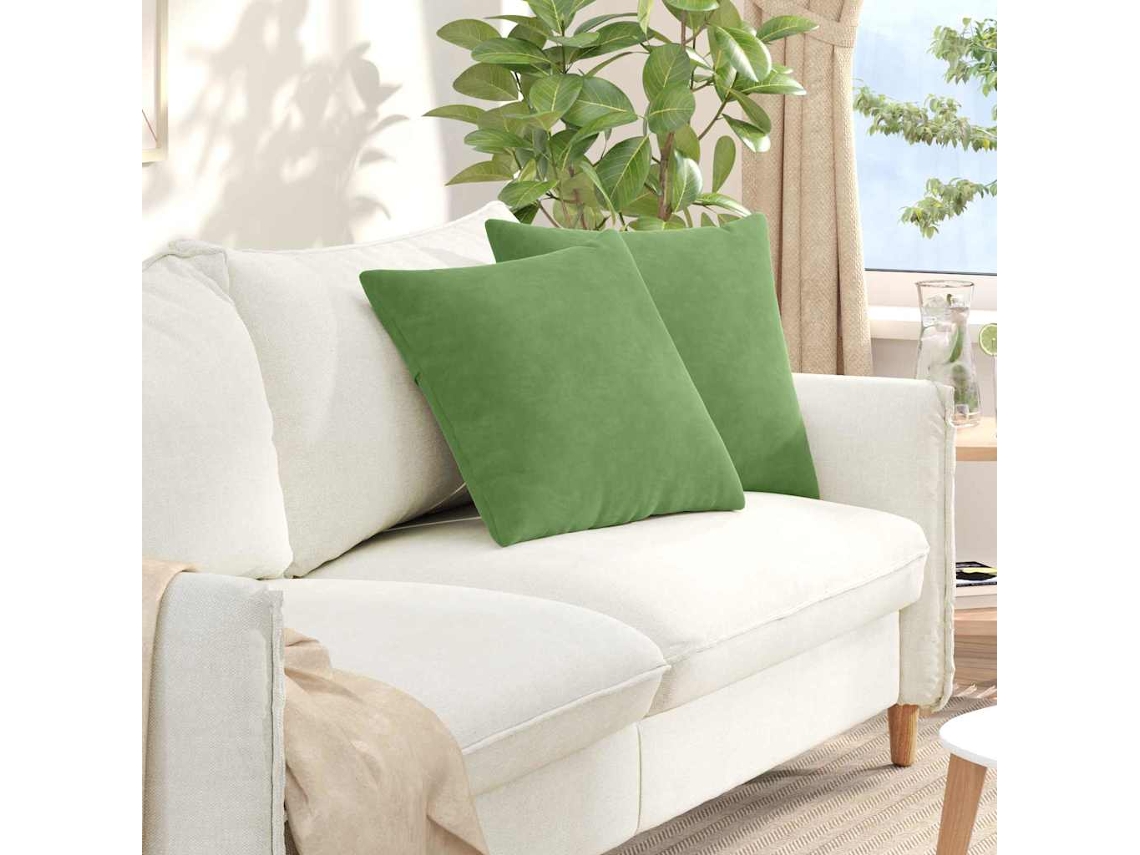 Vidaxl Travesseiros De Sofá 2 Pcs Verde Claro 50 X 50 Cm