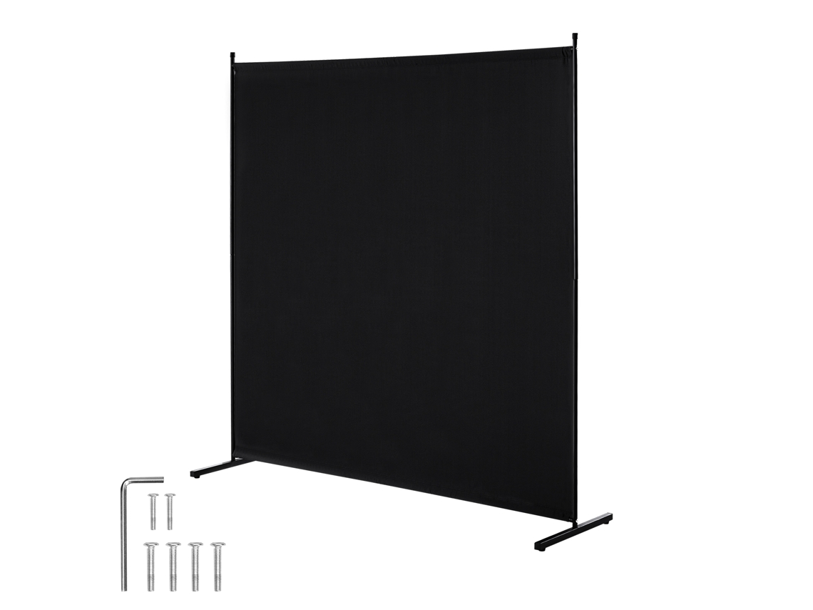 Biombo Separador de Ambientes 1810 X 1815 500 Mm, Painel um Só Mampara Privacidade para Interiores, Escritório, Quarto, Preto