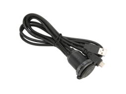 Aetheria cabo Usb 2.0 Tipo C Macho para Fêmea com 2 Portas Embutidas para Carro Barco Moto com Luz Led 1m