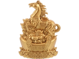 Ornamento Tradicional Chinês Escultura Cavalo Símbolo Prosperidade Sorte Decoração 2026 Feng Shui Liga Ouro GOKOCO