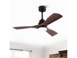 Ventoinha De Teto 42'' Nogueira Com Luz Led E Motor Dc Reversível