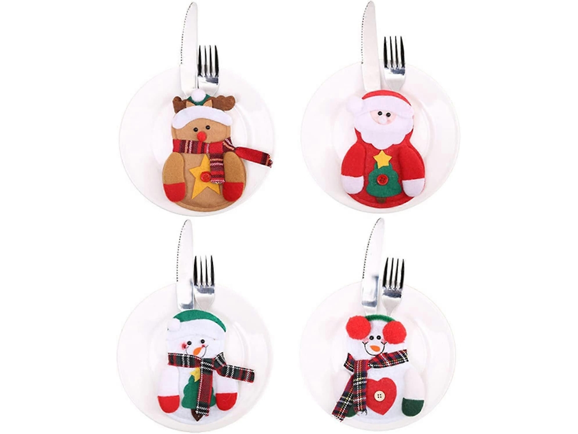 Conjunto De 4 Porta Talheres De Natal Nostalgia88