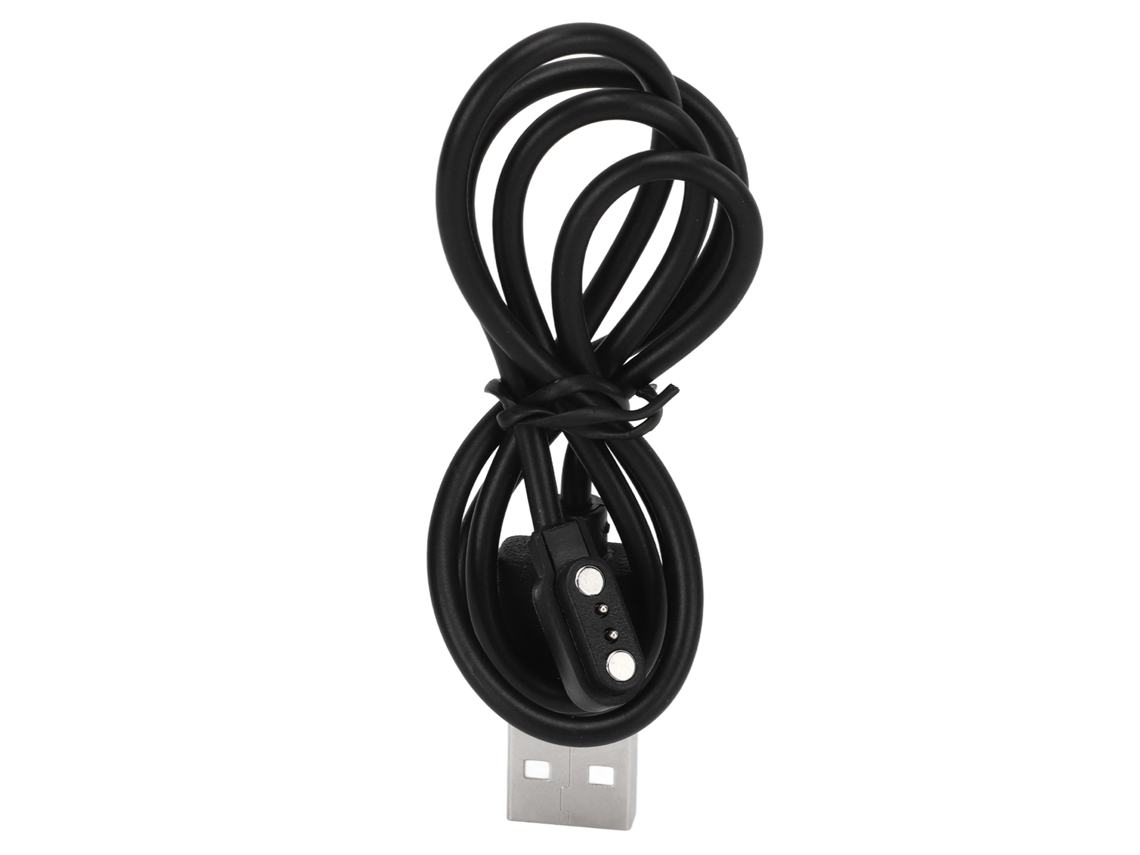 Cabo de Carregamento Magnético para Smartwatch, 2 pinos, Resistente, Preto
