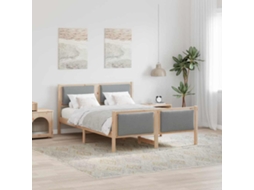 Vidaxl Estrutura Da Cama Cinzento-claro 140 X 190 Cm Tecido