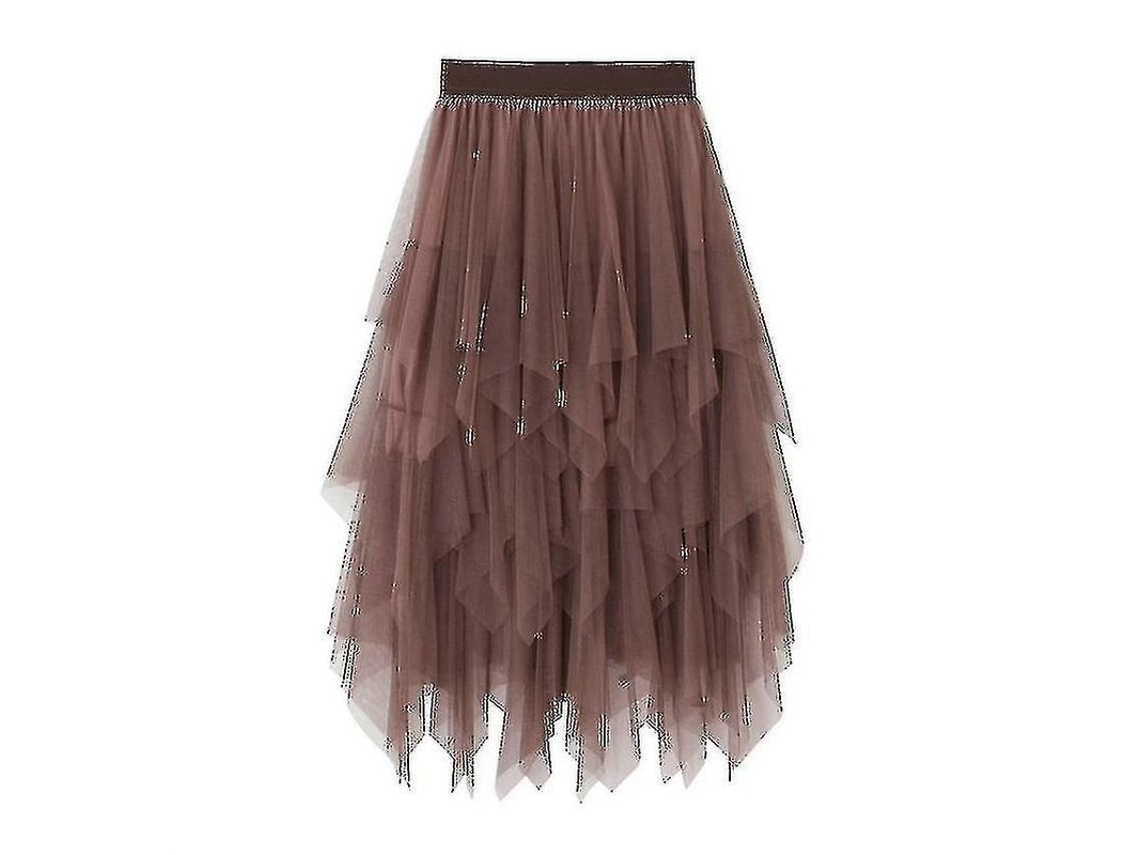 Saia longa de tule com cintura elástica, modelo 2026, estilo fresco e delicado para mulheres (jxsm8063)