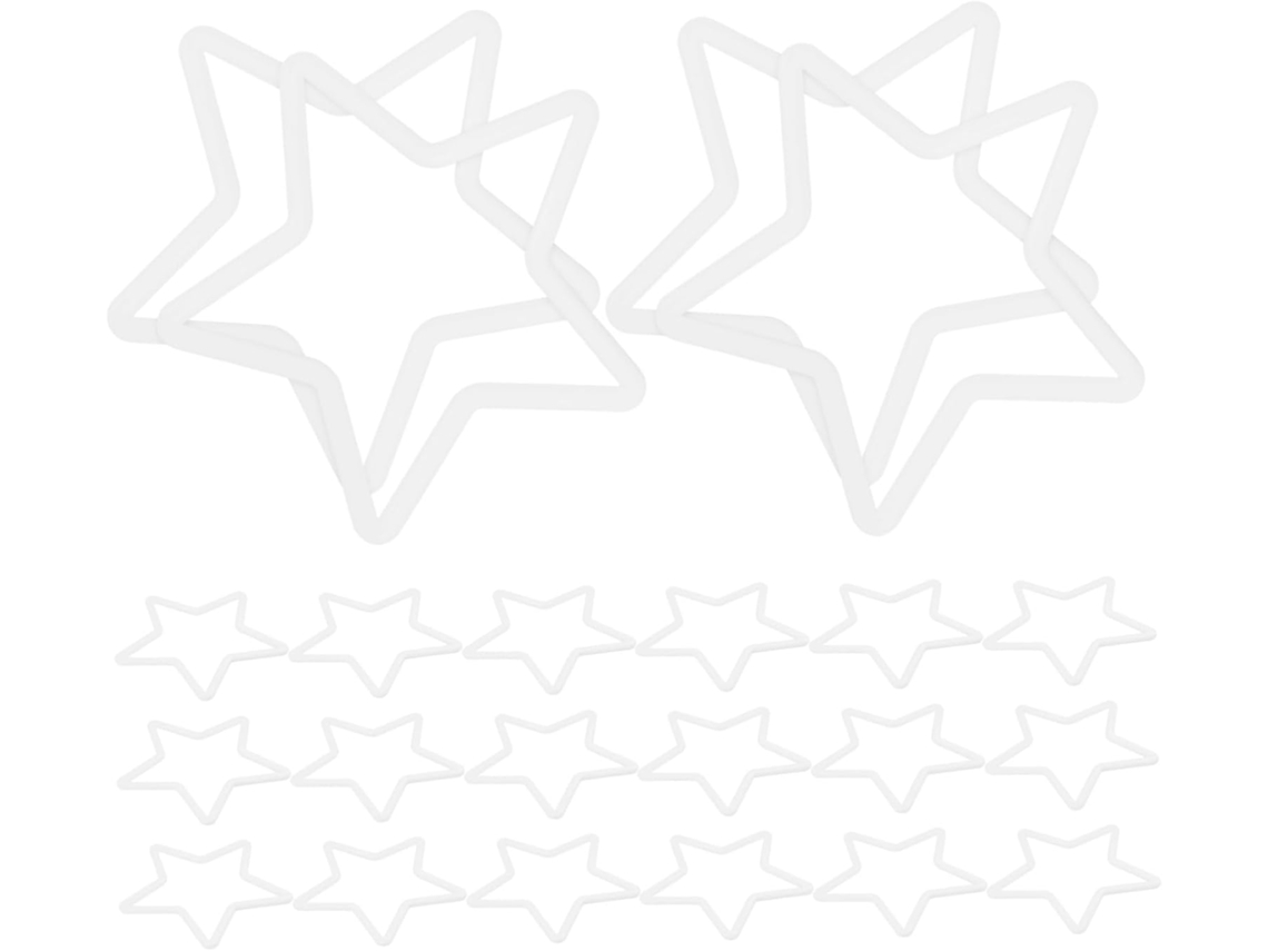 Conjunto De 30 Aros De Plástico Branco Para Artesanato, Reutilizáveis, Ideais Para Arranjos De Macra Gokoco