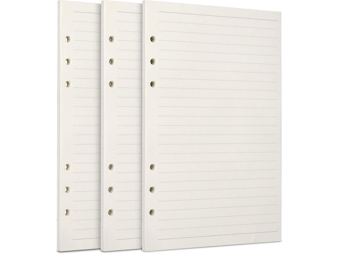2026 papel Recargable A5, 100 Gsm, 6 Huecos, Hoja Suelta para Carpeta, 3 Paquetes