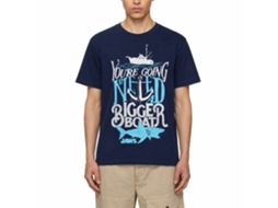 Rockinstone Jaws Movie Typography Navy Adult T-shirt Size:s