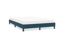 Vidaxl Estrutura De Cama Sem Colchão 160x220 Cm Veludo Azul-escuro