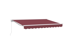 Toldo Retrátil Para Sol Vidaxl Bordô Tecido