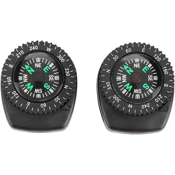 Mini bússola para pulseira de relógio, sobrevivência com botão AQUAFORGE