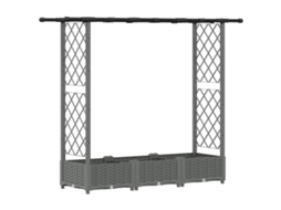 Conjunto 1 Canteiro De Jardim Elevado Vidaxl Cinzento-claro Polipropileno (164 X 40 X 121 Cm)
