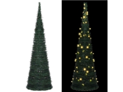 Vidaxl Árvore Natal Pop-up Artificial Pré-iluminada 210 Cm Verde