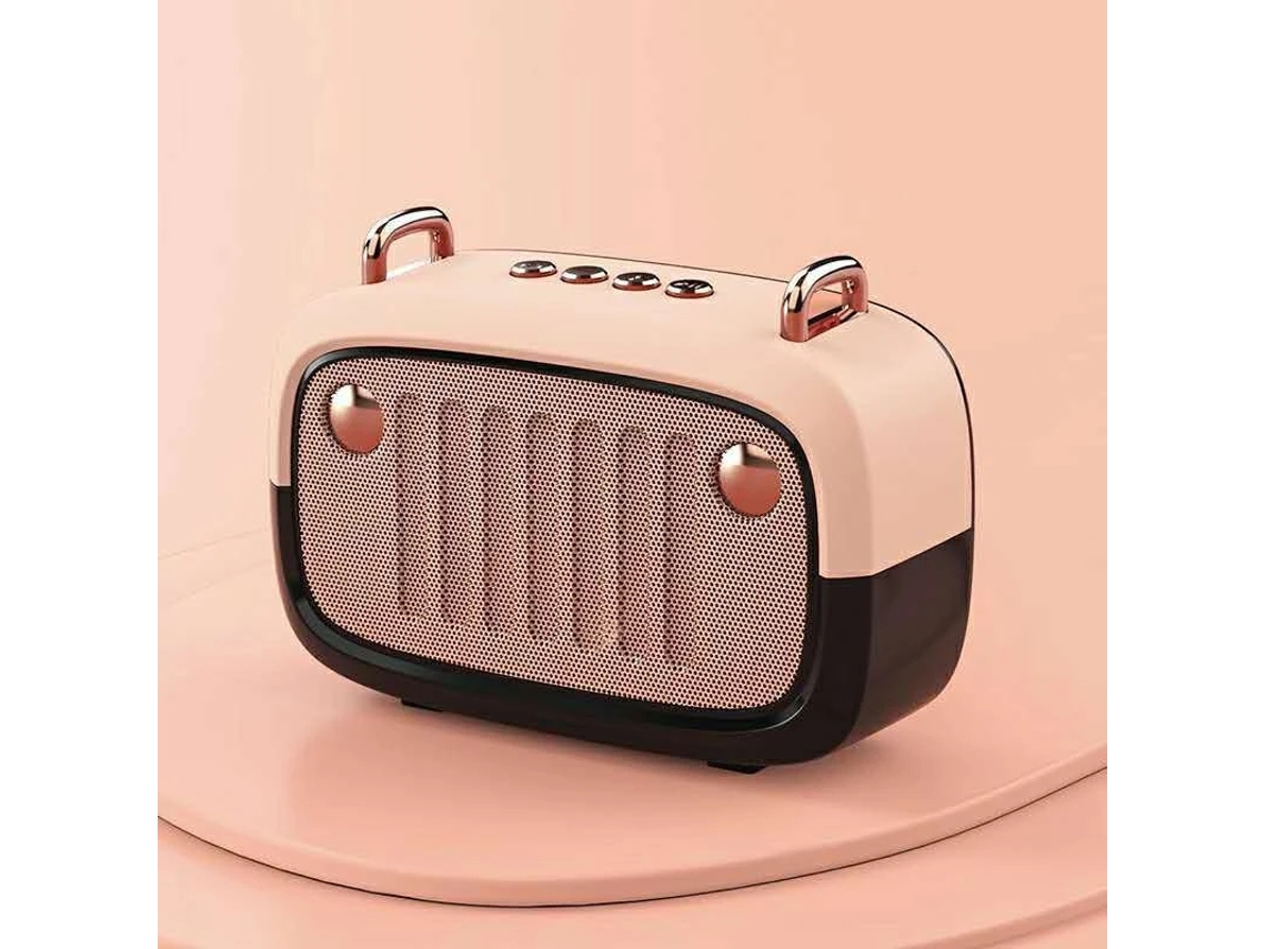 (rosa) Nova Caixa De Som Bluetooth Portátil Bs32d Com Desenho Animado Criativo