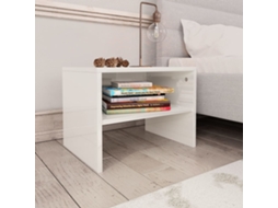 Conjunto de 2 Mesas de Cabeceira Brilhante Branco MAISON EXCLUSIVE em Aglomerado (40x30x30 cm)
