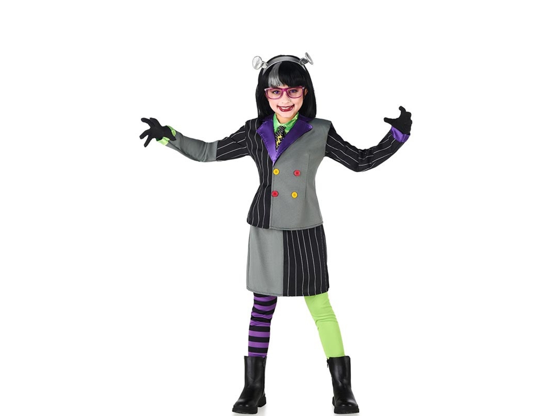 Fato de noiva Frankenstein fato às riscas para menina