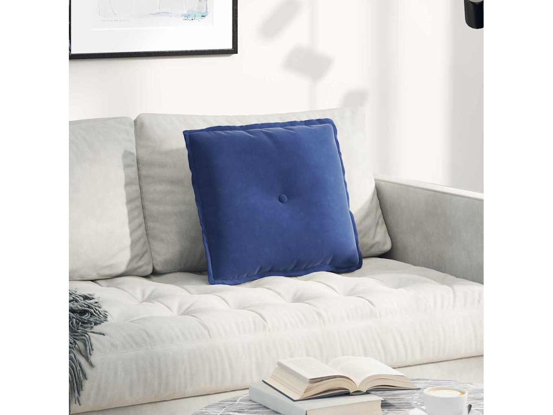 Vidaxl Travesseiro Para Costas Azul Polícia 50 X 45 Cm